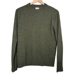 J Crew Rugged Merino Wool Blend Crewneck Sweater Green M